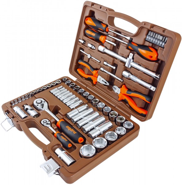 Набор инструмента универсальный 1/4" 1/2"DR 69 предметов OMT69S OMBRA