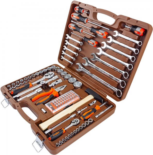 Набор инструмента универсальный 1/4" 1/2"DR 93 предмета OMT93S (OMT93S18) OMBRA